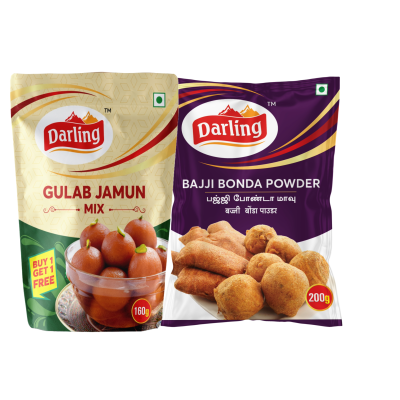 Darling Gulab Jamun Mix (Buy 1 & Get 1) & Get Bajji Bonda Mix Free.